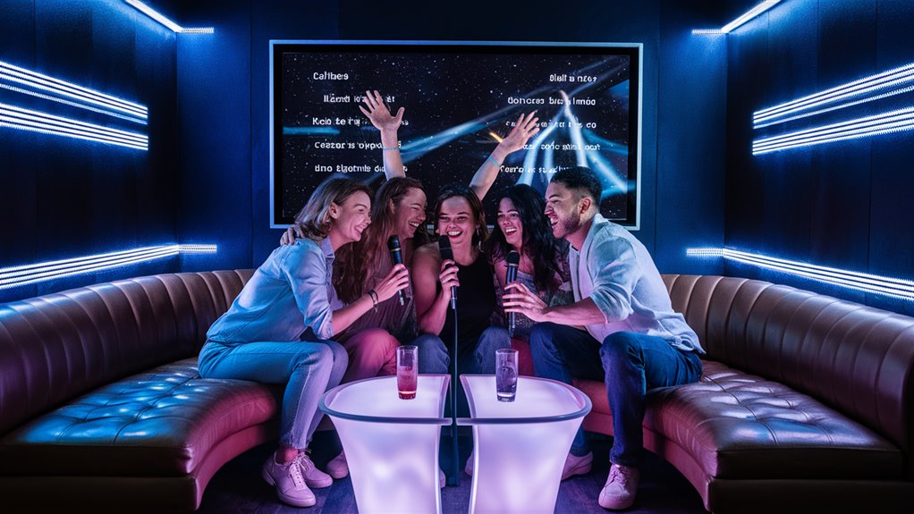 gather friends for karaoke